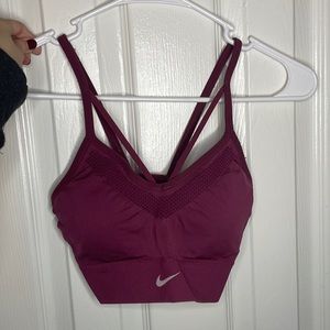 Maroon Nike Sports Bra, Worn 2-3 Times, Size Small, Padded